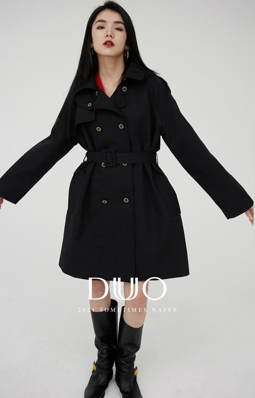 黑标系列 中古大女主炭黑lady风衣 商品图2