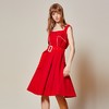 V型露背红色收腰大摆连衣裙 商品缩略图4