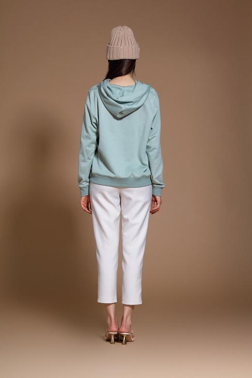 水绿色星云绣花卫衣 商品图5