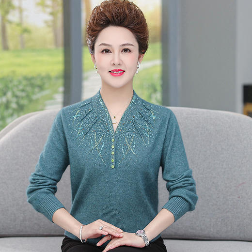 QY 9963 貂绒衫大码妈妈装毛衣 商品图0