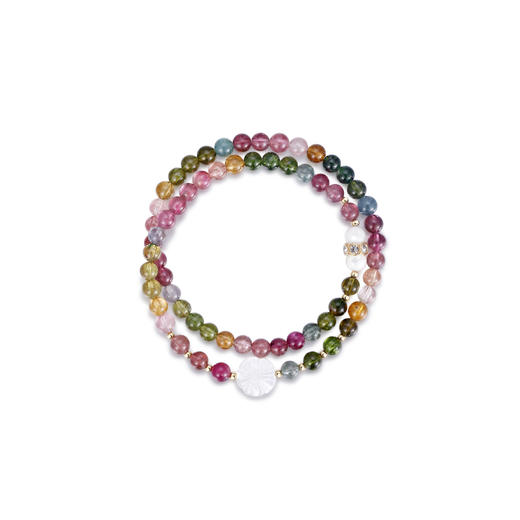 醍醐 碧玺贝壳五瓣花双圈手串 手链 精选礼物 商品图6