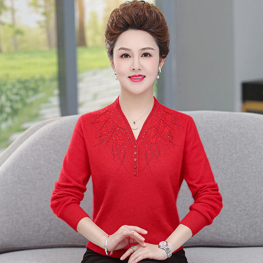 QY 9963 貂绒衫大码妈妈装毛衣 商品图1