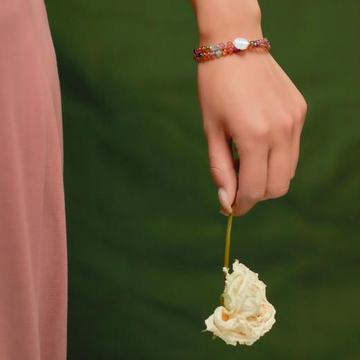 醍醐 碧玺贝壳五瓣花双圈手串 手链 精选礼物 商品图1