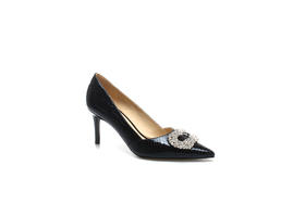 豪麟名鞋奥莱迪嘉女装牛皮革时尚气质皮鞋DJYZA12WP008黑色  原价1960元