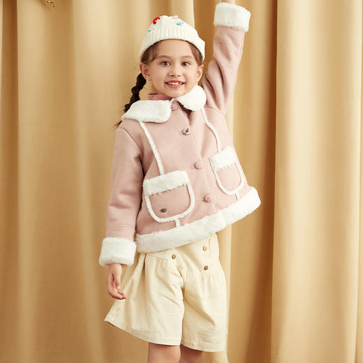 羊绒世家儿童外套女春秋装2021秋季新款大童装洋气时髦加绒早秋冬 商品图2
