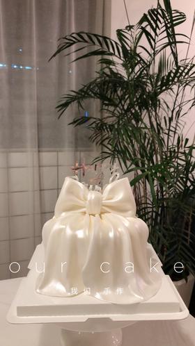 纯白色珠光蝴蝶结-低糖处理无添加