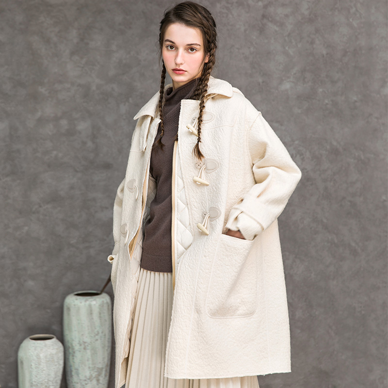 famecoco范可儿毛呢套装两件套羽绒内胆女款F218AI001