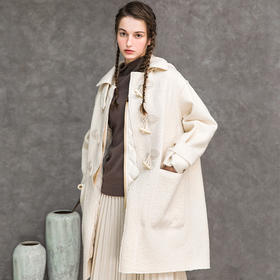 famecoco范可儿毛呢套装两件套羽绒内胆女款F218AI001