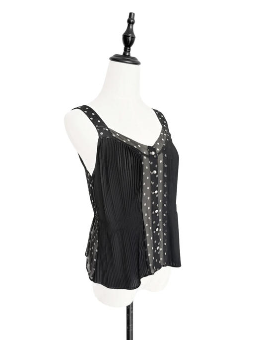 TYNVIE 压褶拼接心形领口背心-黑白波点 商品图2