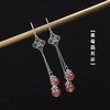 NMZ-80971 925银饰耳环复古民族风长款耳线天然草莓晶耳坠耳饰礼物 商品缩略图0