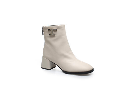 豪麟名鞋奥莱迪嘉女装羊皮革简约短靴DJDWA12WN015白色 原价2460元 商品图0