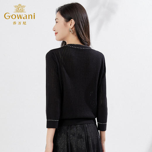 乔万尼小香风毛针织衫微透舒适宽松版型EI3M265 商品图3