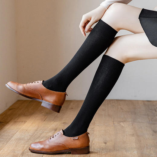 【拉长显瘦“美腿杀”】秋冬新品小腿袜塑形美腿袜微压显瘦学院风纯色长腿袜jk潮袜堆堆袜采用优质新疆棉 商品图1