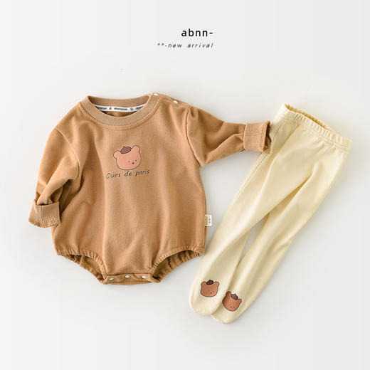 2021秋款新款韩版婴幼儿男女宝宝卡通小熊三角包屁衣 商品图2