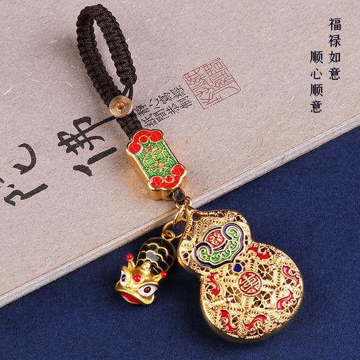 【黄铜古法镀金葫芦挂饰】 商品图2