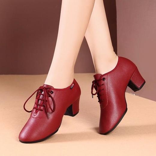 拉丁舞鞋女成人室外跳交谊舞蹈鞋软底中跟广场舞女鞋 商品图4