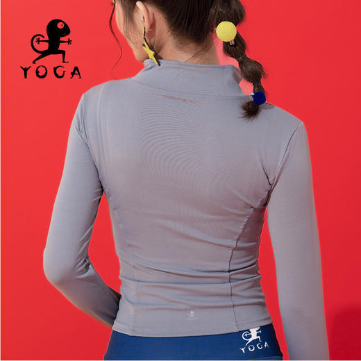 【七十二小时发货】壁虎瑜伽【2109SY104】拉链立领长袖外套（无胸垫） 商品图7