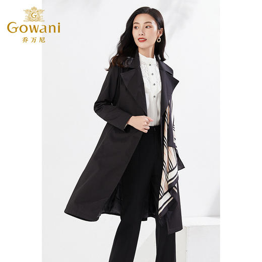 乔万尼风衣中长款带丝巾设计感精致贵气EI3A176 商品图1