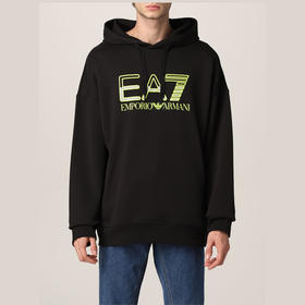 EMPORIO ARMANI EA7 阿玛尼 连帽 男士卫衣 黑色 6KPM73 PJANZ 1200