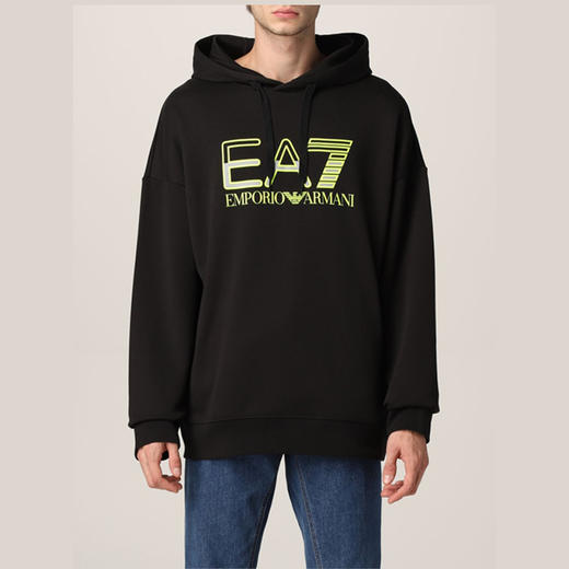EMPORIO ARMANI EA7 阿玛尼 连帽 男士卫衣 黑色 6KPM73 PJANZ 1200 商品图0