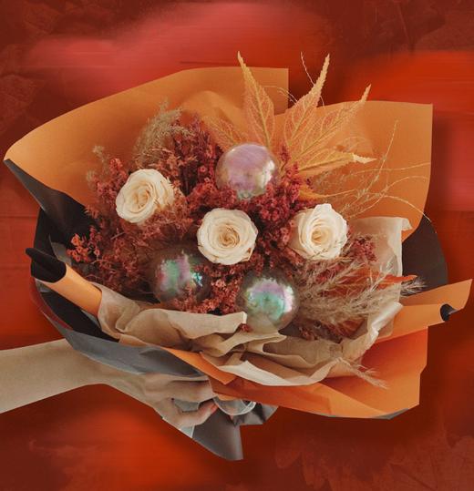 限南山订购【天秤座·永生守护花】寓意永不凋零的爱，玫瑰&情人草&枫叶&芦苇 商品图0