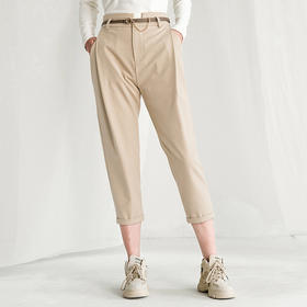 Famecoco范可儿裤子女秋冬季不规则宽松休闲裤F218GA017