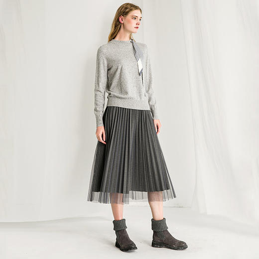 famecoco范可儿米白色针织衫女冬季温柔气质羊毛衫F218DC005 商品图4