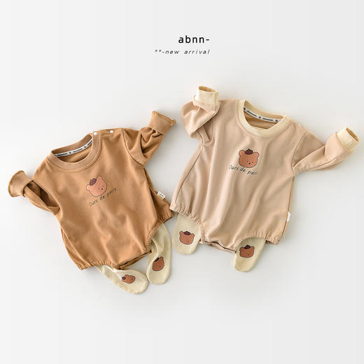 2021秋款新款韩版婴幼儿男女宝宝卡通小熊三角包屁衣 商品图1