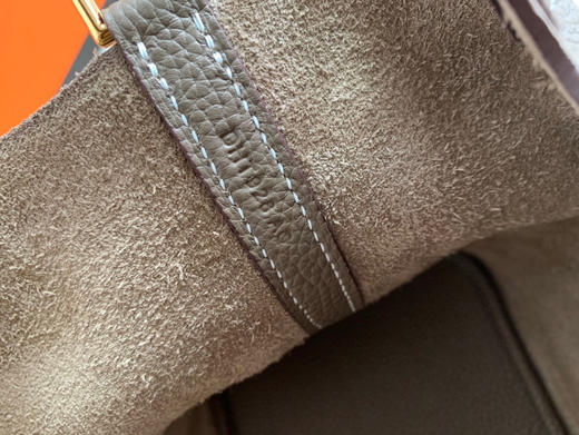 H经典手缝蜡线菜篮子-大象灰金扣 商品图5