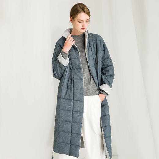 famecoco范可儿羽绒服女冬装款中长款两面穿外套F218AH003 商品图0