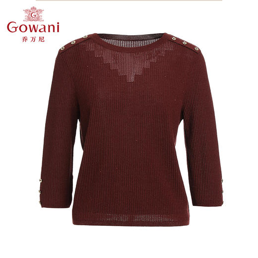 乔万尼新品修身针织衫显瘦百搭圆领软糯亲肤打底EI3M258 商品图4