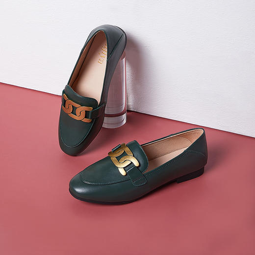 Safiya索菲娅钱串扣真皮乐福鞋2021爆款单鞋SF13112726 商品图6