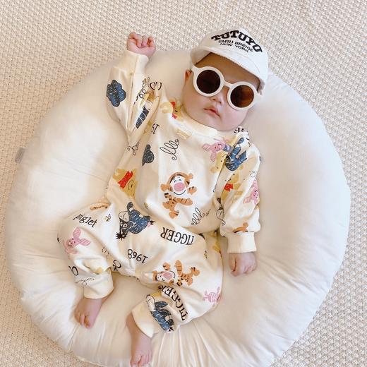 春秋新品男宝宝纯棉连体衣婴幼儿卡通大印花爬服女小童包屁衣 商品图1