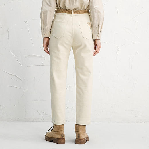 Famecoco范可儿烟管裤女秋季棉质休闲裤显瘦F218GA002 商品图1