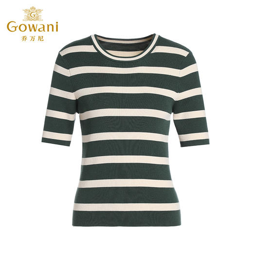 乔万尼新品针织衫修身显瘦条纹舒适透气EI3M257 商品图4