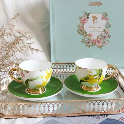 欧式奢华-咖啡杯礼盒-春风燕语礼盒-兰花绿野仙踪礼盒-会员6折 商品图0