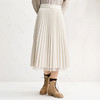 Famecoco范可儿纯色半身裙女秋冬季网纱拼接百褶裙F218HA004 商品缩略图3