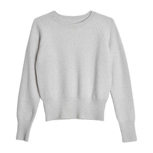 2021年新款纯山羊绒圆领短款廓形套头衫 商品图4