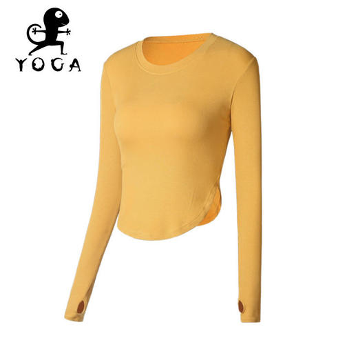 【七十二小时发货】壁虎瑜伽【2109SY110】圆领高弹瑜伽长袖（有胸垫） 商品图11