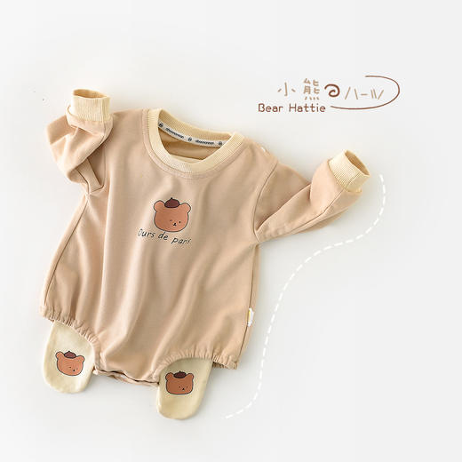 2021秋款新款韩版婴幼儿男女宝宝卡通小熊三角包屁衣 商品图0