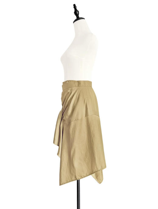 TYNVIE 抽褶设计不对称裙摆半裙-卡其色 商品图7