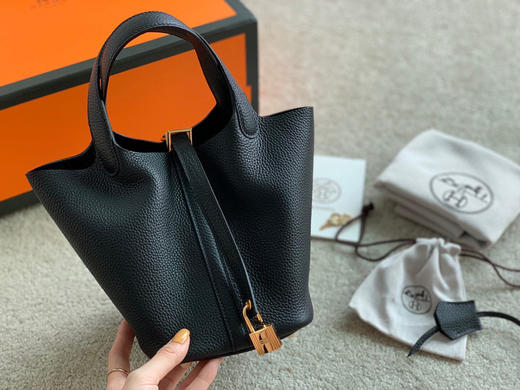 H菜篮子手缝蜡线-黑色金扣 商品图1