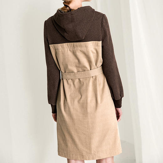 famecoco范可儿别致连衣裙女士不规则假两件毛衣裙F218FA009 商品图1