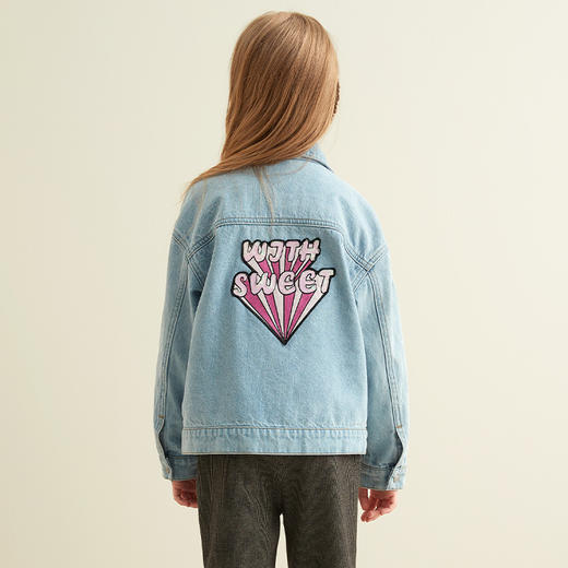 【童装加绒加厚牛仔外套】21年秋冬新品女童水洗牛仔外套加绒内胆保暖外套 商品图6