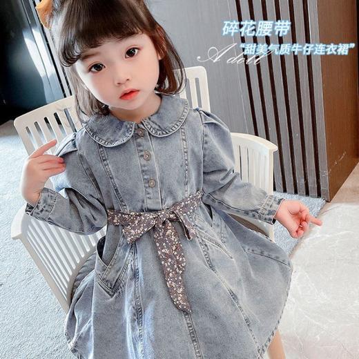 女童牛仔连衣裙春秋洋气韩版新款女宝宝小童儿童时髦公主春装 商品图1