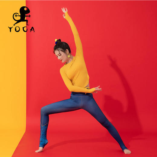 【七十二小时发货】壁虎瑜伽【2109SY110】圆领高弹瑜伽长袖（有胸垫） 商品图3