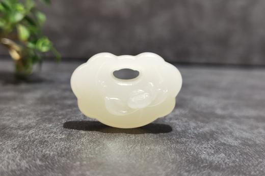 【御珠宫坊】羊脂白玉平安锁挂件 商品图0