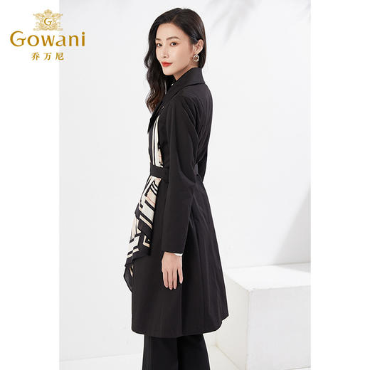 乔万尼风衣中长款带丝巾设计感精致贵气EI3A176 商品图2