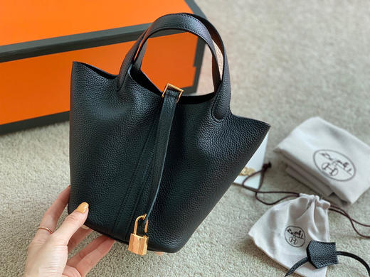 H菜篮子手缝蜡线-黑色金扣 商品图3