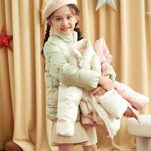 【童装90白鹅绒羽绒服】21年秋冬新品女童羽绒服90白鹅绒保暖外套 商品图2